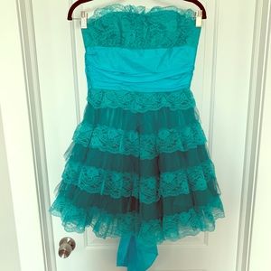 Turquoise lace Betsy Johnson dress! Worn once!